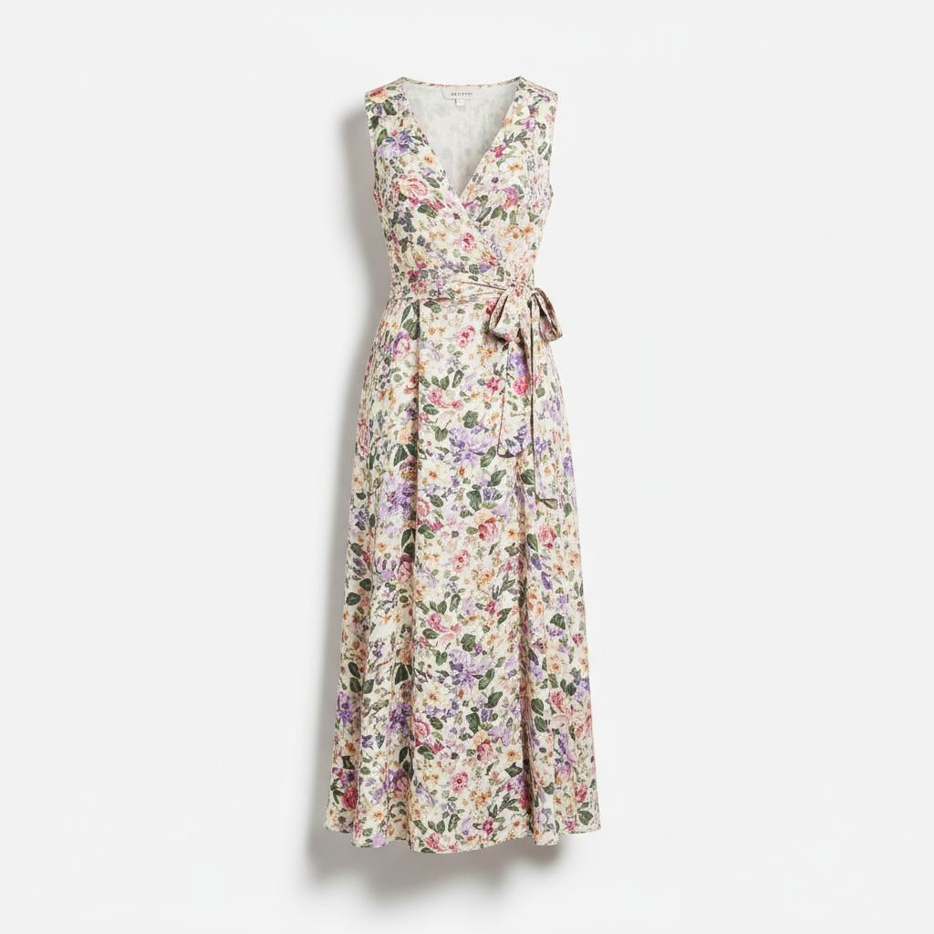 Floral Wrap Midi Dress