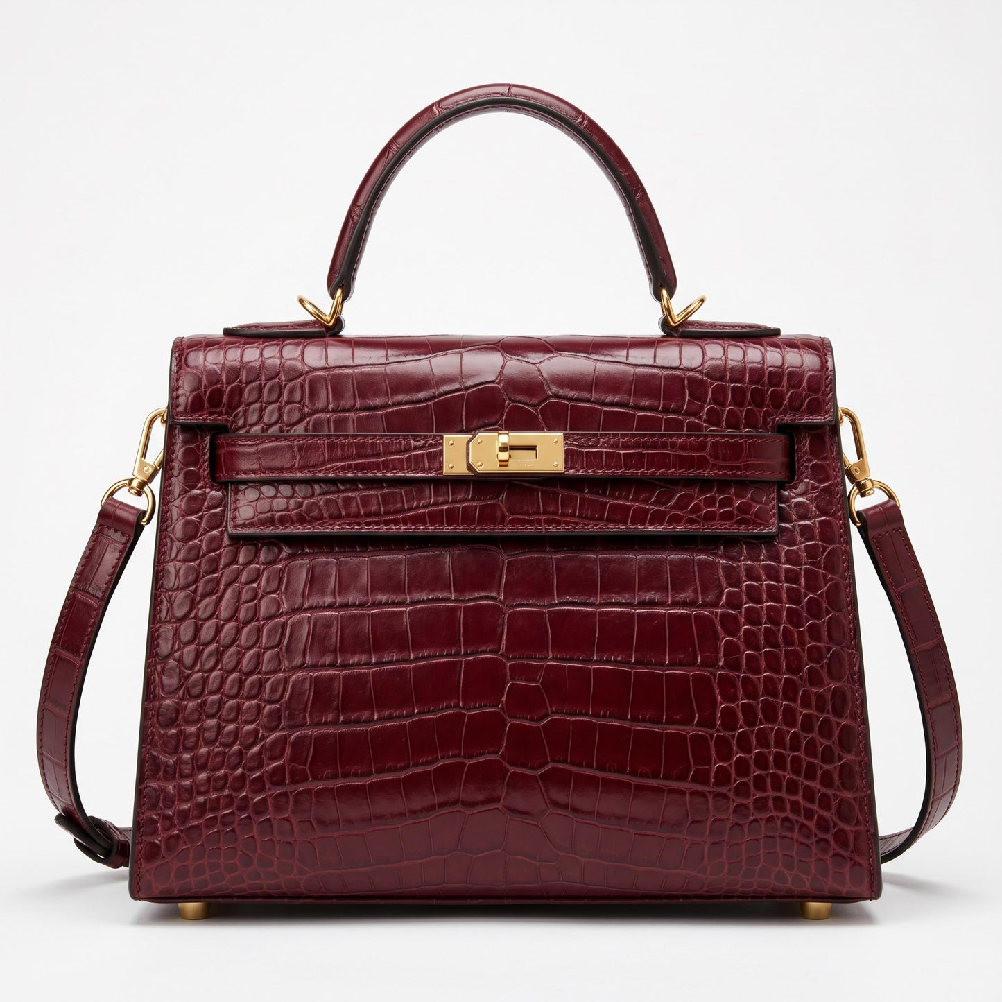 Croc-Embossed Designer Satchel