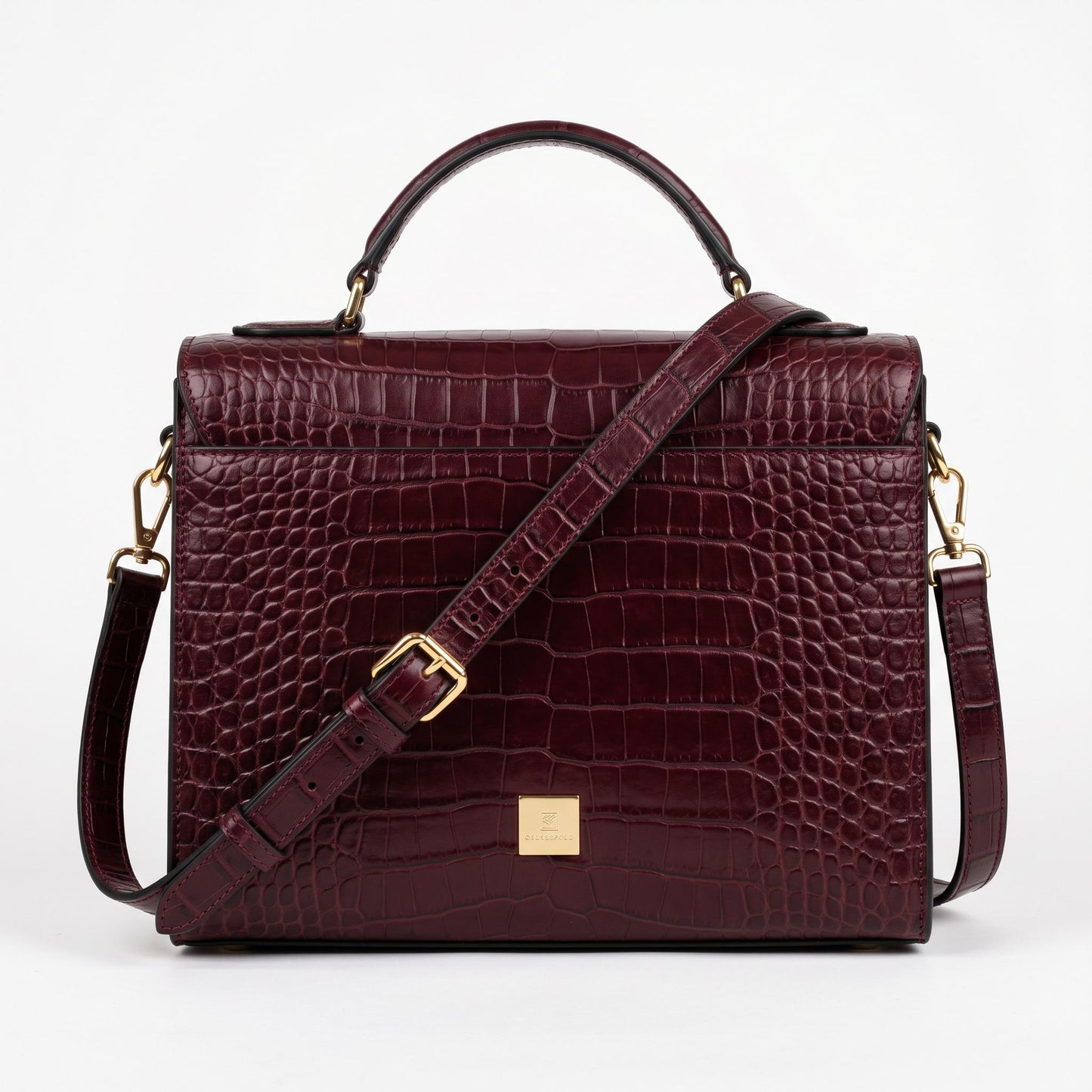 Croc-Embossed Designer Satchel