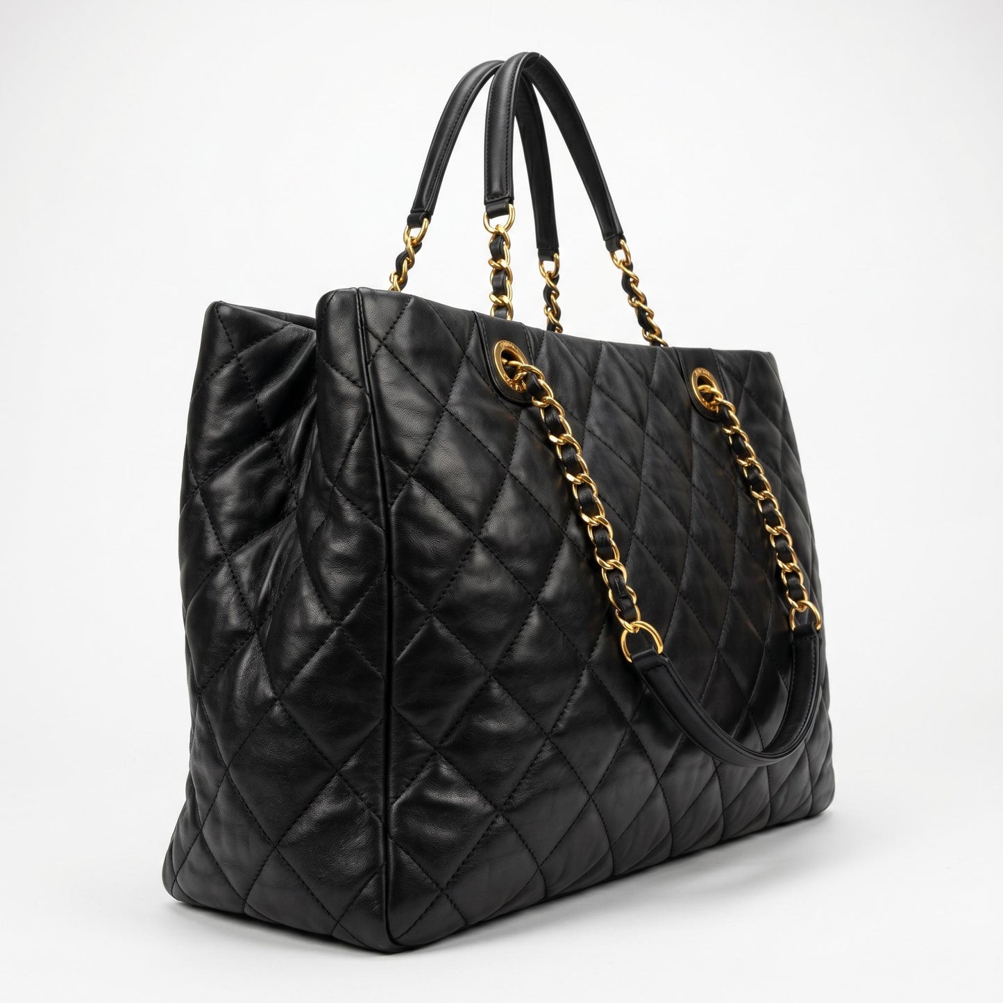 Oversized Quilted Leather Shopper