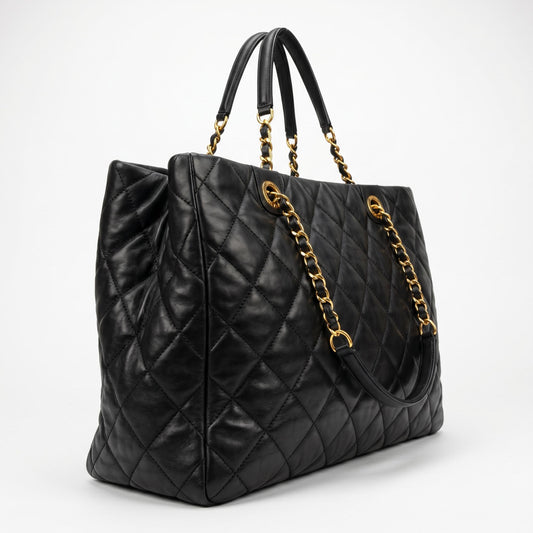 Oversized Quilted Leather Shopper