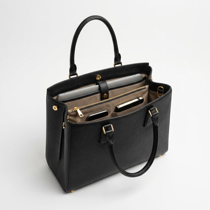 Saffiano Leather Structured Tote
